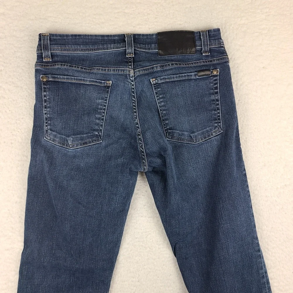 Fidelity Jeans Men 34x28 Blue Slim Straight Jimmy KRUSH Medium Wash Denim HEMMED